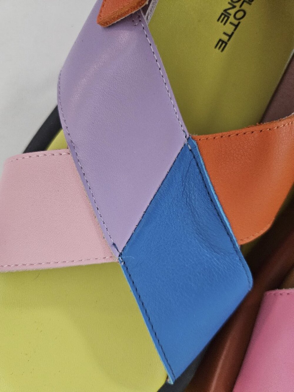 Charlotte Stone Anto Sandals in Solimar Multicolored Slingback Platform Shoes 9 - Picture 9 of 12